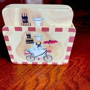 Chef design, square, Coaster set of 4